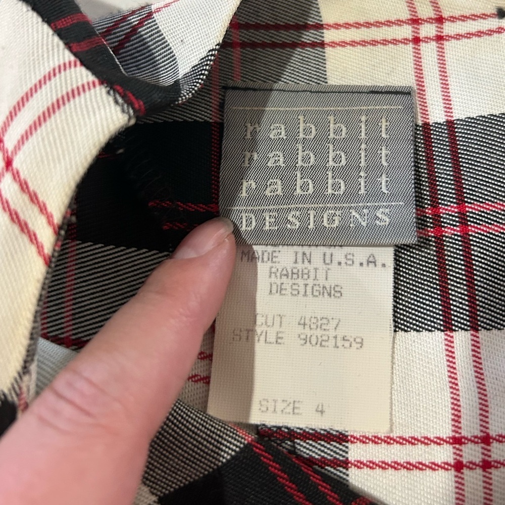 Vintage Rabbit Rabbit Rabbit Plaid Dress - Picture 2 of 7